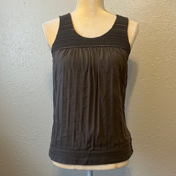 𝅺theory Grey Crochet Tank Top Size S - Picture 1 of 7